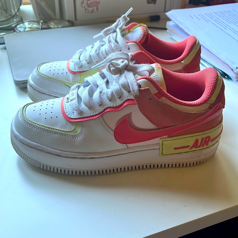Nike Shoes | Nike Air Force 1 Shadow White Magic Ember | Color: Green/Pink